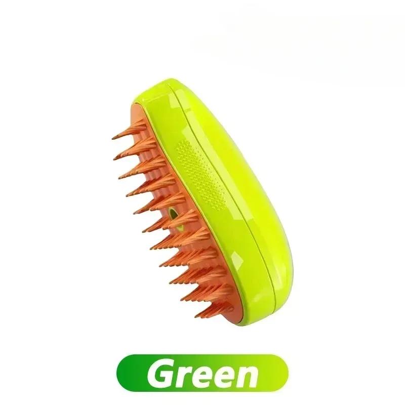Dog And Cat Steam Brush Pet Electric Spray Massage Comb Anti-Flying Massage Bath Grooming Comb With Usb Spray Water Spray Soft зелёный