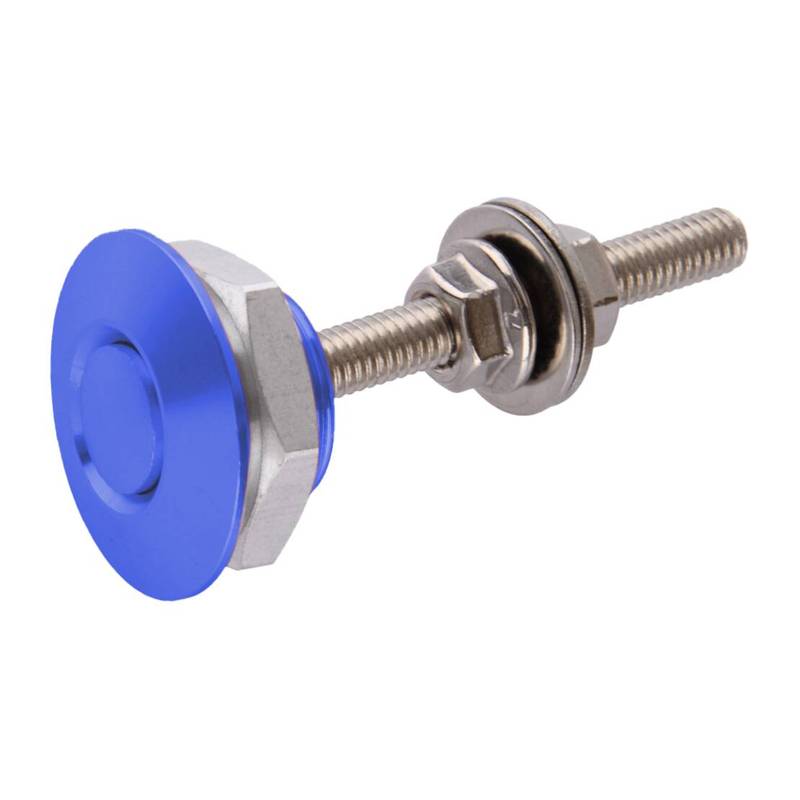 2pcs Blue 25mm Car Push Button Quick Release Hood Bonnet P Lock Clip Bumper Latch Aluminum Alloy fit for Universal