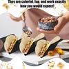 Easy-Access Handle Stainless Steel Taco Holders V-Shaped Reversible Tortilla Holder Non-Stick Stackable Sushi Holder Outdoor BBQ