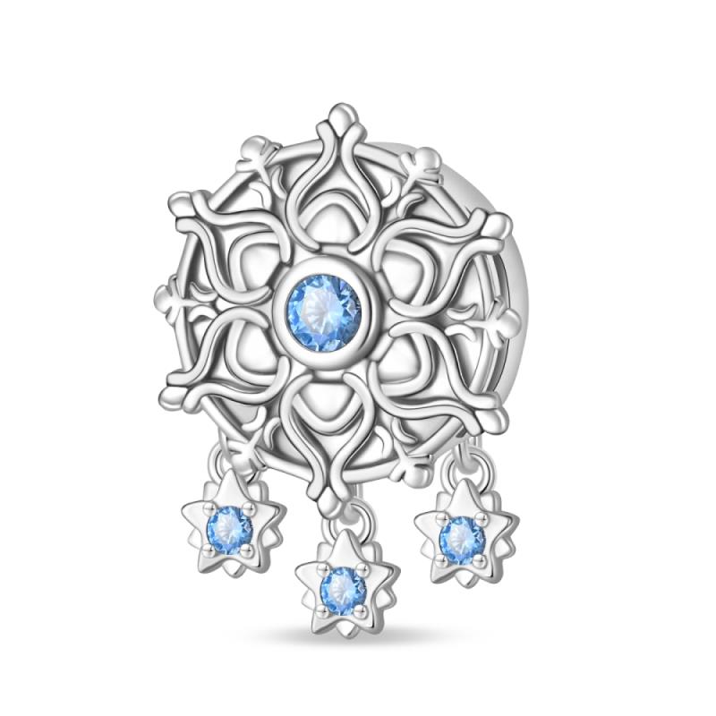 Copper Art Flower Shiny Zircon Series Charms Spacer Beads Suitable For Pan Original Bracelet Diy Party Jewelry