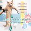 4PCS Multi-functional Silicone Cat Foot Cover Anti-cat Injury Cleaning Bath Tool Bath Foot Cover Dog Shoe Cover Cat Claw Cover