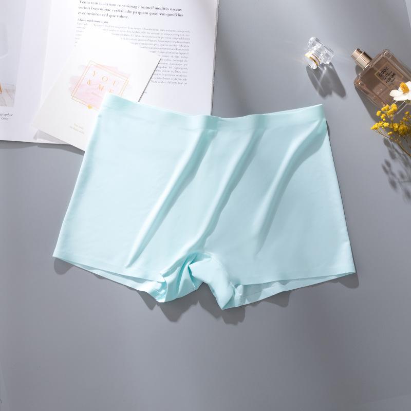 Slip boxer in seta ghiacciata senza cuciture, mutandine da donna, boxer a vita media, pantaloni di sicurezza antiscivolo, leggings, biancheria intima estiva