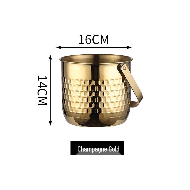 

ZISIZ Hammered Gold Portable Ice Bucket
