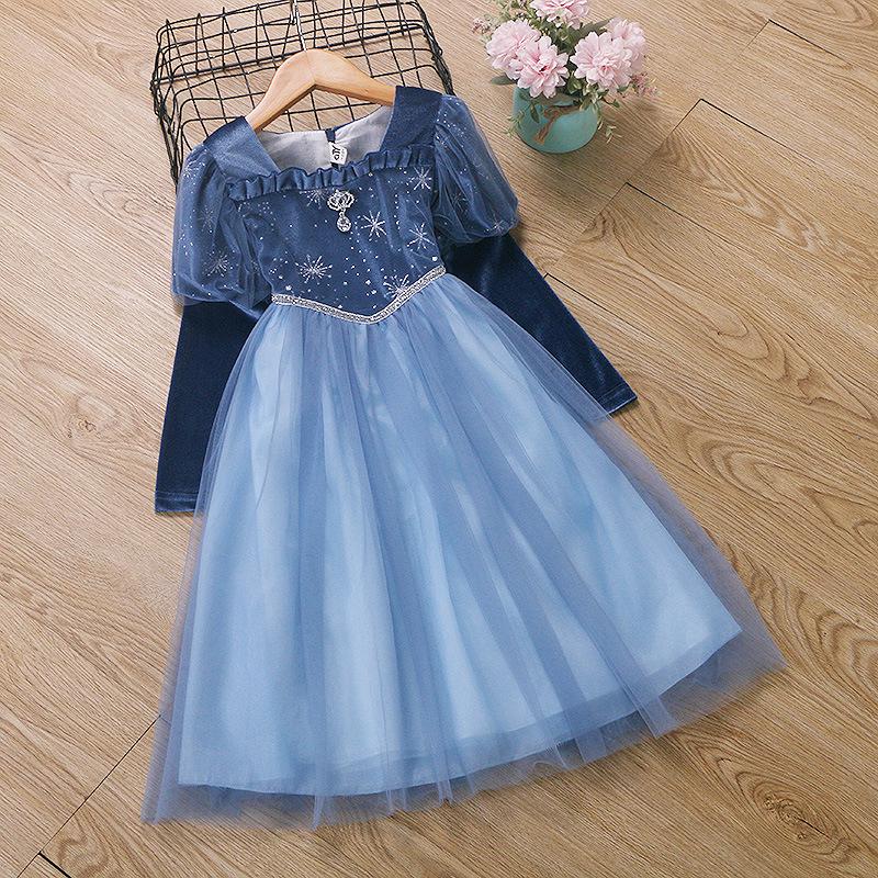 Fleecegefüttertes Eisköniginnenkleid für Mädchen - Winter, Halloween & Weihnachten