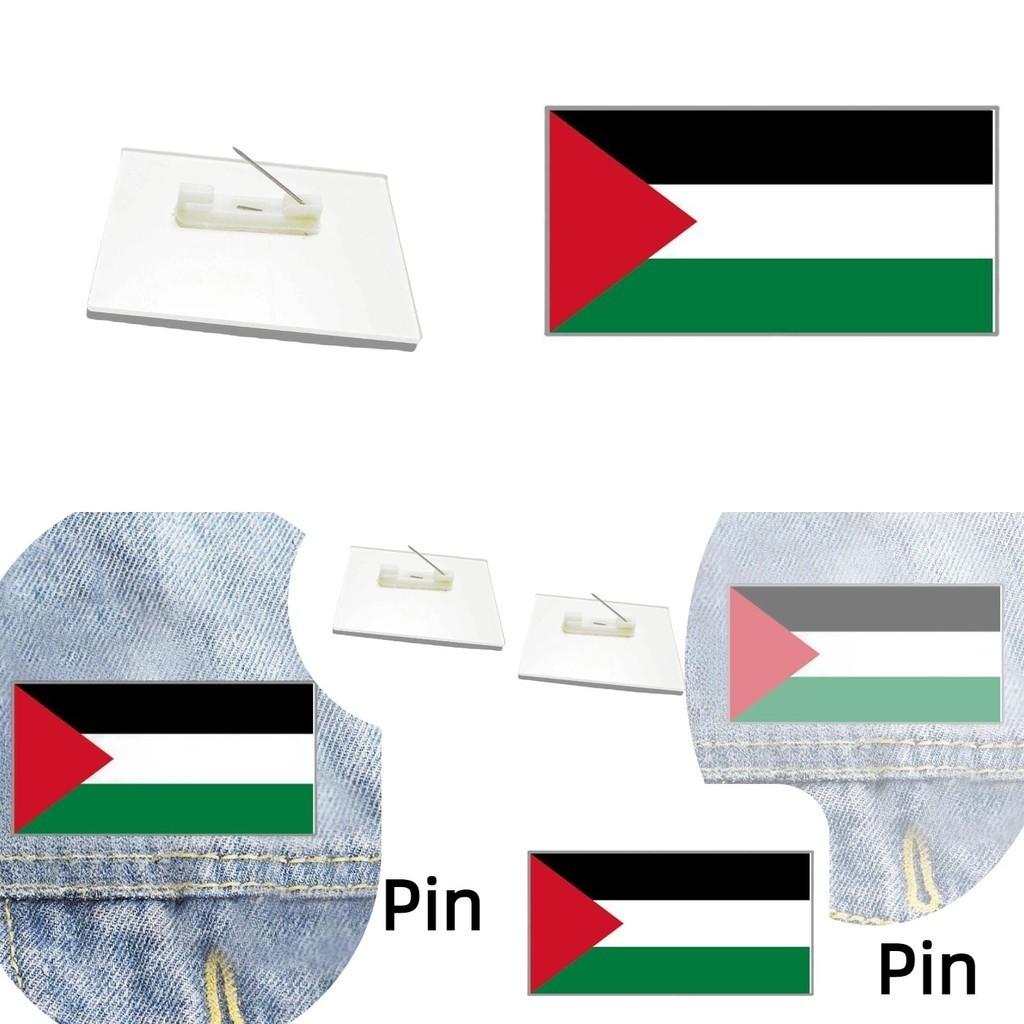 Großhandel Kundenspezifische Palästinensische Flagge Acryl Geometrische Brosche Anstecknadel