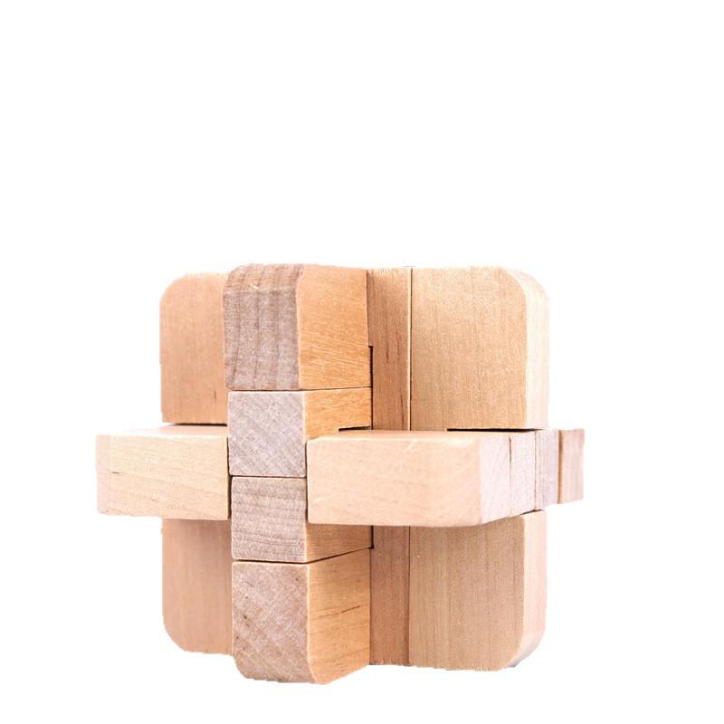 Custom Beech Wood XL Luban Lock: Mortise & Tenon Puzzle Toy