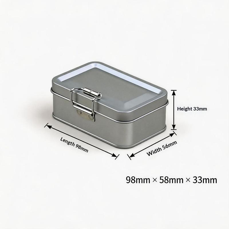 Langlebige Metall-Aufbewahrungsblechdose Klappdeckel mit Schnappverschluss Einfarbige Wasserdichte Aufbewahrungsbox für Angeln Bastelbedarf Knöpfe Kleinteile A4 gray