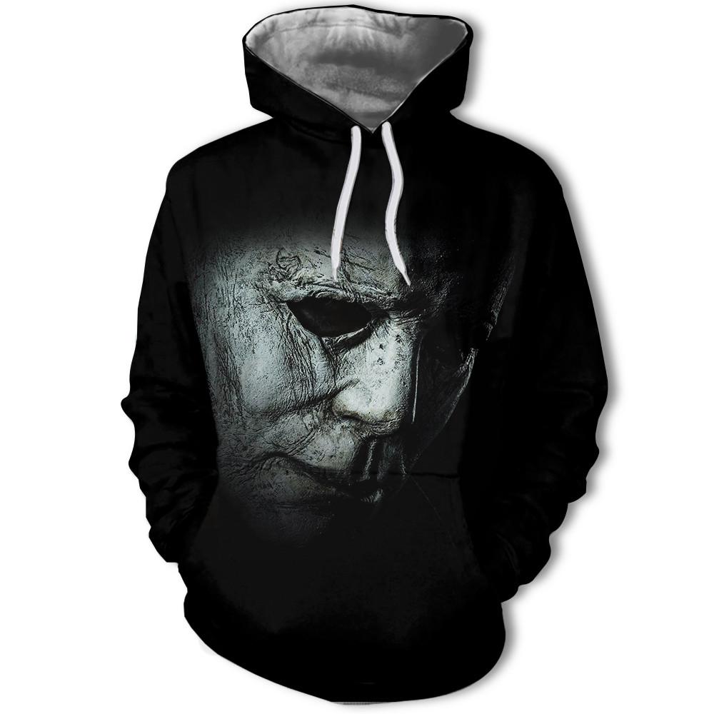 

Men s Fashion Winter 3D Printed Long-sleeved Hooded SweatShirt Halloween Tops