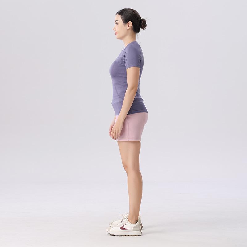 Women's 2.0 Quick-Dry Slim Fit Knitted Yoga Top - Breathable, High-Elastic, Short-Sleeve Fitness T-Shirt