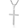 Trendy Pendant Necklaces for Men Metal Cross Stainless Steel Link Chain Accessories Irregularly Male Choker Shiny Jewelry