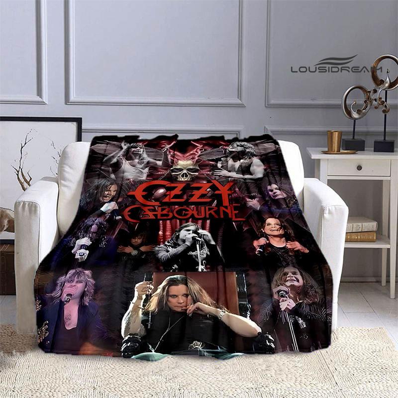 Ozzy osbourne printed blankets picnic blanket Warm Flannel blankets Soft and comfortable blanket bed linings Birthday Gift