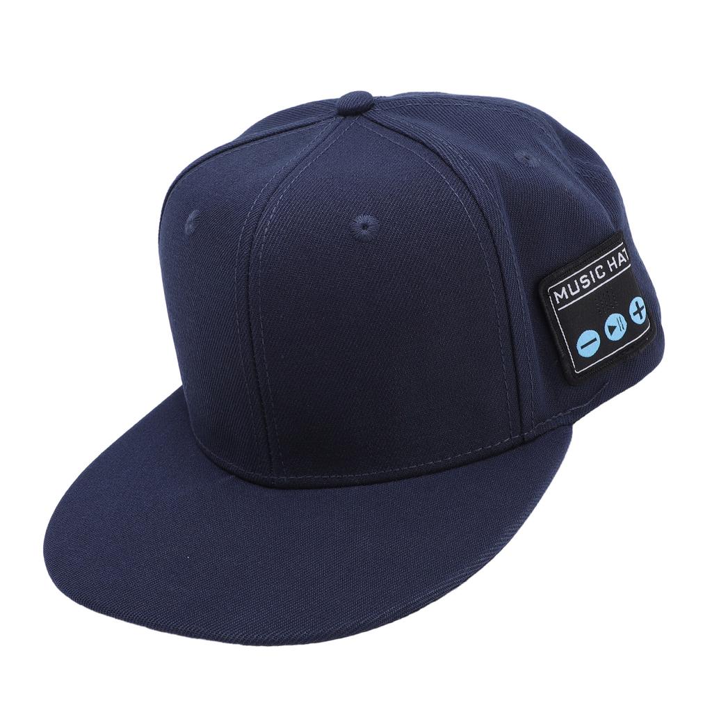 Wireless Music Cap Binaural Stereo Sound Rechargeable Speaker Bluetooth Hat for Exercise Gray White