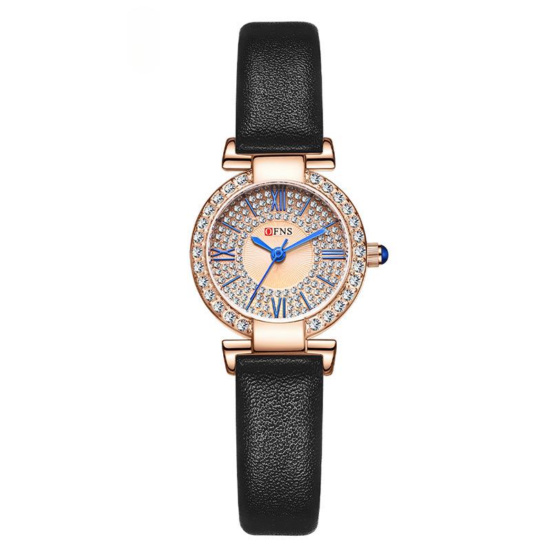 

Новые кварцевые часы, полные бриллиантов, ретро-водонепроницаемые женские часы с римской шкалой и поясом