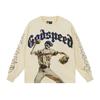 Mens Oversized Cotton Long Sleeve Tee With Skull Graphic Print Streetwear Rock Band Style Loose Fit Teens Adults