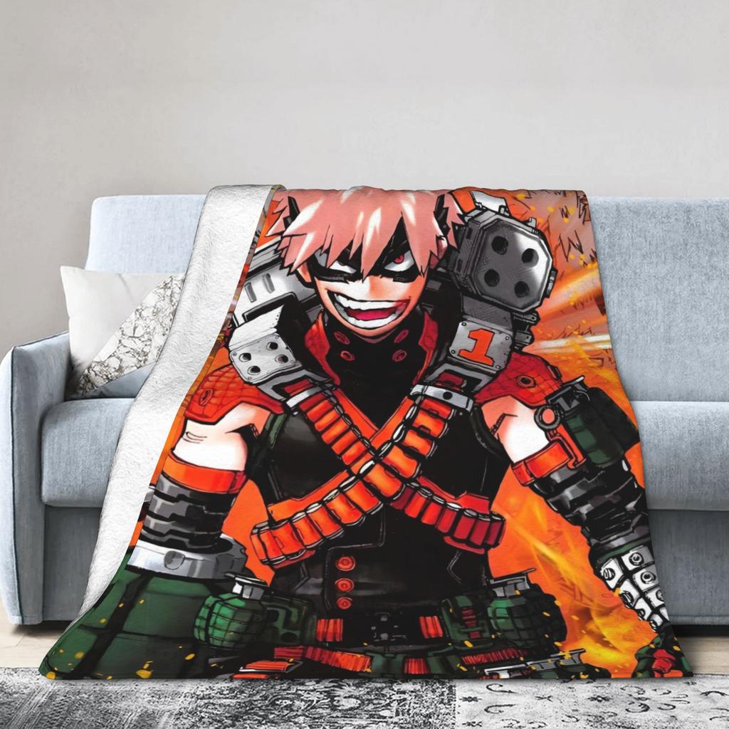 Izuku Midoriya Coral Fleece Plush Throw Blanket Academy Anime Manga Blanket for Home Bedroom Warm Bed Rug