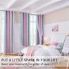 Double Layer Gradient Rainbow Blackout Curtains with Star Cutouts for Kids Room Bedroom Living Room Decor
