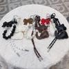 Cartoon Leather Cat Keychain Y2K Retro Braided Rope Key Holder Maillard Bag Pendant Car Keyring Hanging Decoration Gifts