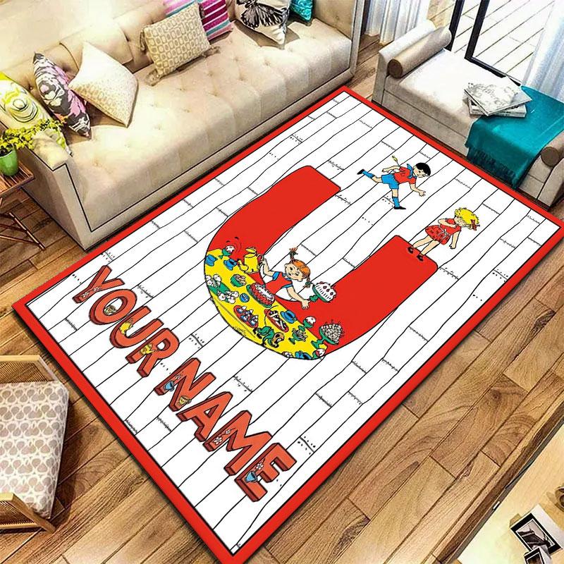Pippi Longstocking Custom Name Carpet Rug for Living Room Bedroom Home Sofa Decoration,Kids play Non-slip Floor Mat