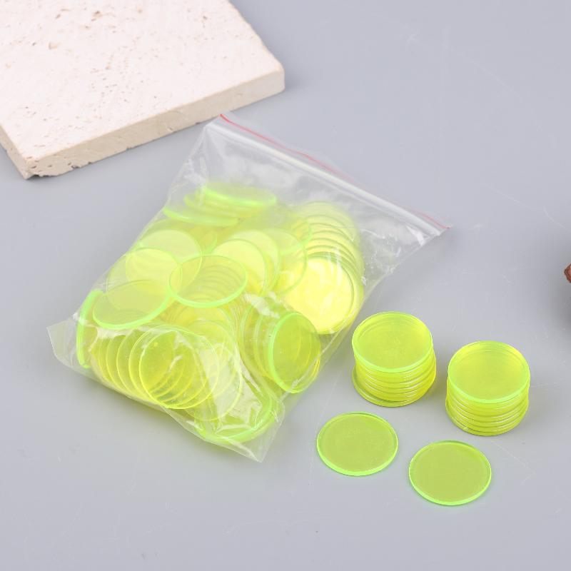 100 Stuks 25 Mm Kleur Plastic Chip Bingo Chip Montessori Interactief Leren Educatie Wiskunde Speelgoed Familie Feest Tellen Speelgoed
