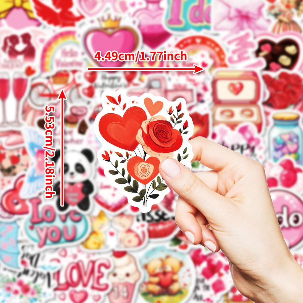50 Valentine's Day Series Graffiti Waterproof Stickers Mobile Phone Case Skateboard Notebook Stickers