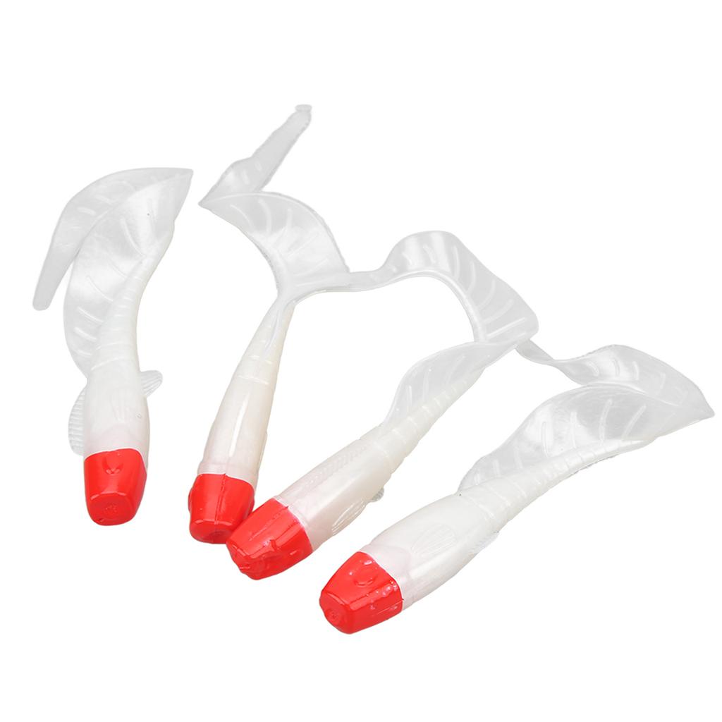 4 Pcs Fishing Lure Simulation Fishing Bait Lifelike PVC for Freshwater Bass Mandarin Fish Red White