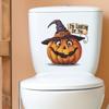 1PC Halloween Pumpkin Witch Hat Toilet Cover Stickers Horror Self-Adhesive Home Decoration PVC Stickers Restroom Decor