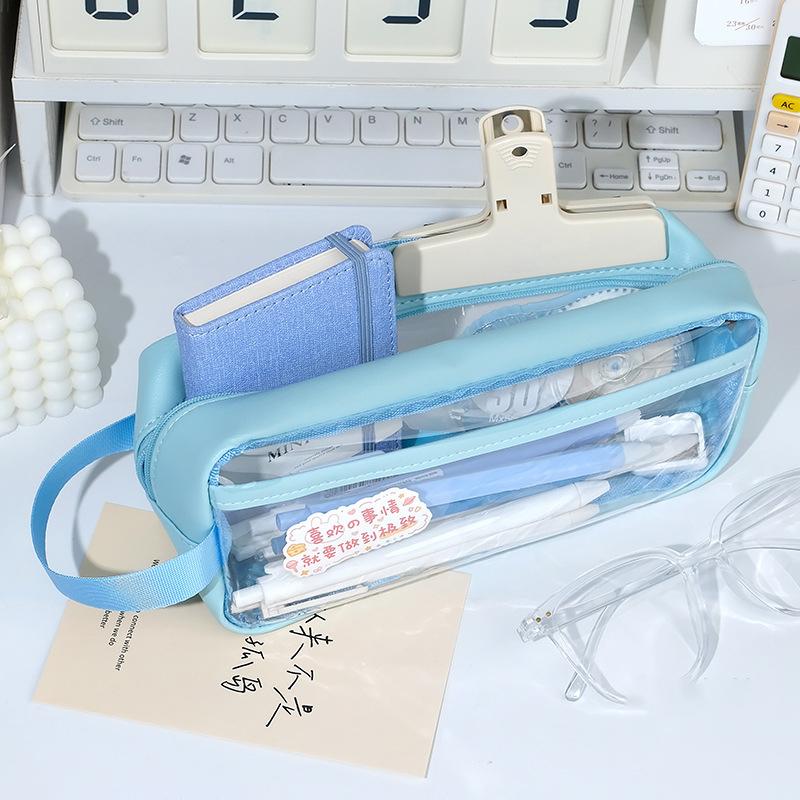 

Прозрачная сумка-карандаш большой емкости Ins Style, школьный чехол, держатель для канцелярских принадлежностей, водонепроницаемый портативный чехол для ручек, сумка для хранения карандашей