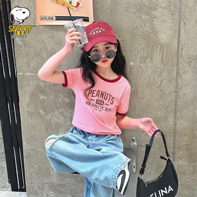 SNOOPY Kids  Round Neck Short Sleeve T-Shirt 140