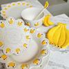 Creative Banana-shaped Cup Saucer Spoon Set Cute Japanese Ceramic Tableware Dessert Plate Simple Breakfast Cup Coffee Utensils