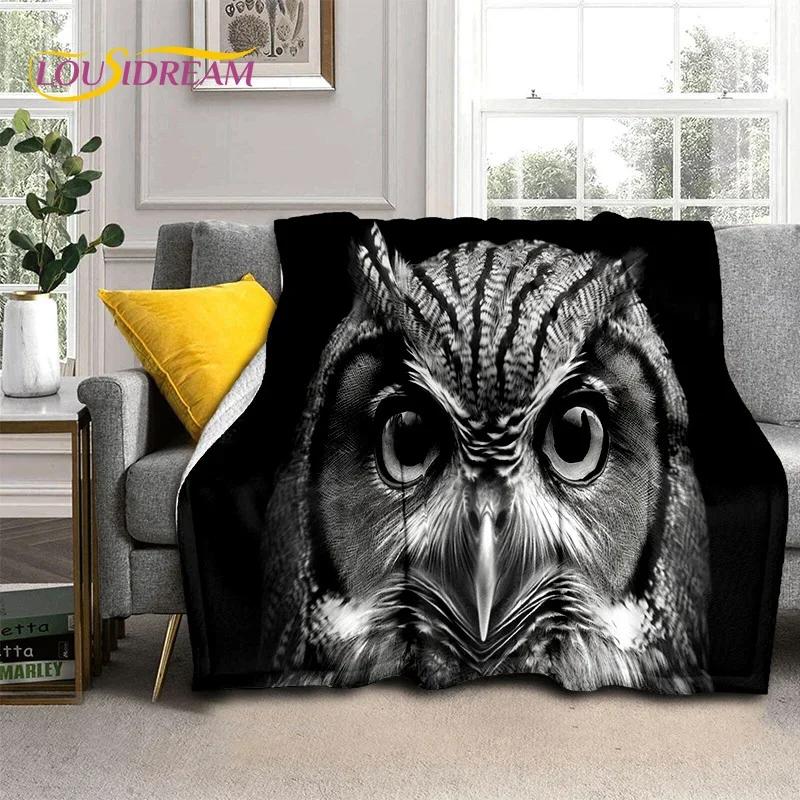 3D Cute Owl Eagle Birds Cartoon Soft Flannel Blanket for Beds Bedroom Sofa Picnic,Throw Blanket for Cover Outdoors Leisure Gift
