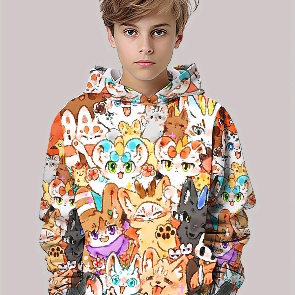 3D Digital Printing Cute Party, Cute Pet Collection Hoodie Perfect Gift Fashion Trend Casual Children's Clothing