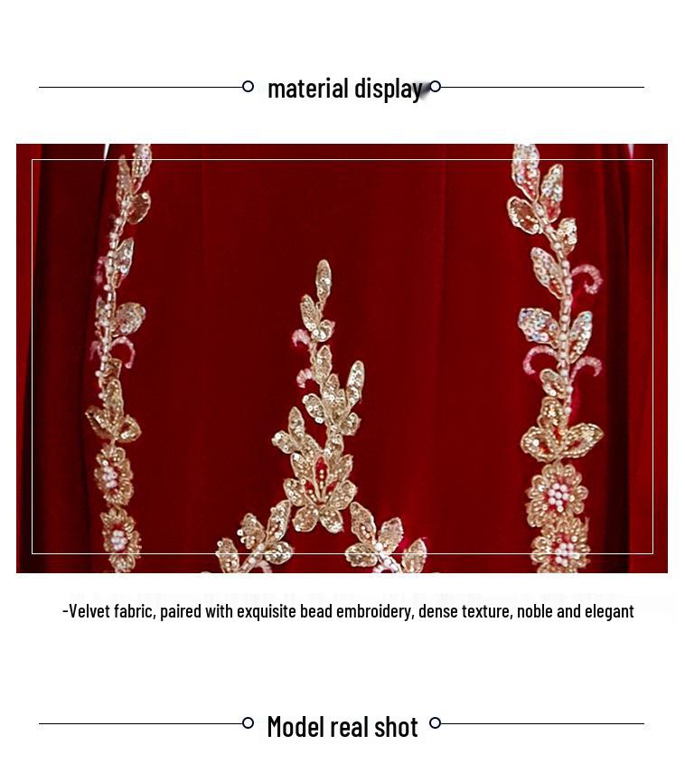 2026 Elegant Chinese Qipao Bridal Set: Engagement Ceremony & Toasting Dress with Shawl