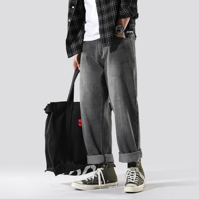 Wide Leg Pants  Dark Blue Jeans  Pants for Men  Baggy Jeans Loose Straight Trousers