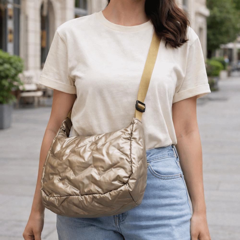 Dumpling Bag Crossbody Bag Large Capacity Nylon Handbag Bright Space Cotton Tote Bag Lady