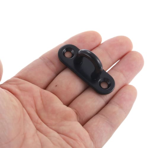 uxcell 8-Piece Pad Eye Plate, 1.8" 304 Stainless Steel Patio Hook & Snap Hook Marine Hanging U-Hook with Screws & Anchors, Black