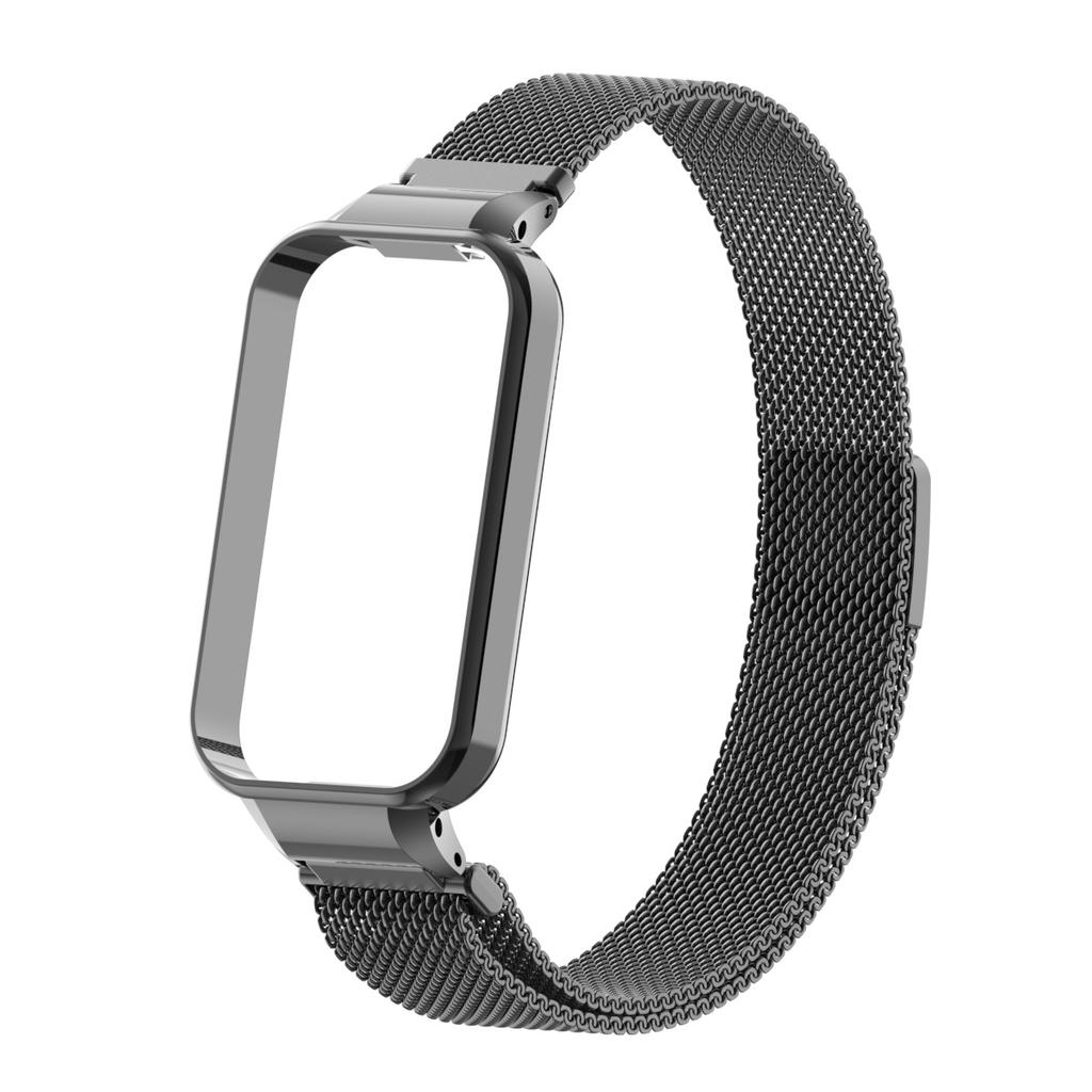 Xiaomi Smart Band 9 Active İçin Milan Kordon Metal Koruyucu Kılıf Tampon Manyetik Halka Bileklik Redmi band 3Watch İçin