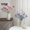 Artificial Silk Flowers for Home Decor Scabious with Bendable Long Stems, Realistic Faux Decorative Parties Flower Table Vase Centerpiece Floral