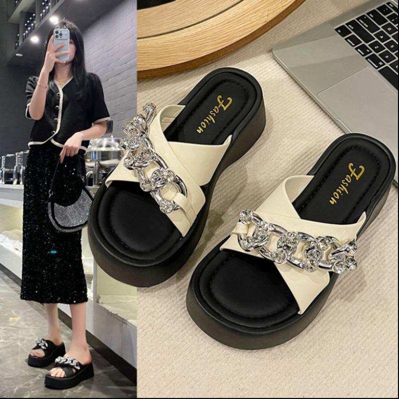 Fashion 2025 Summer New Fashion Soft Comfortable Princess Lace Bowtie Elegant Rhinestone Cool Beach Shoes
