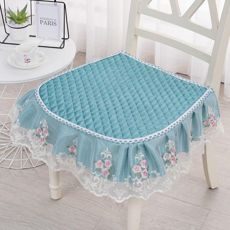 1pcs Fashion Household Anti-slip Stool Cushion Modern Simple Style Four Seasons Universal Lace Sitting Pad Living Room Decoration Dining Chair Mats