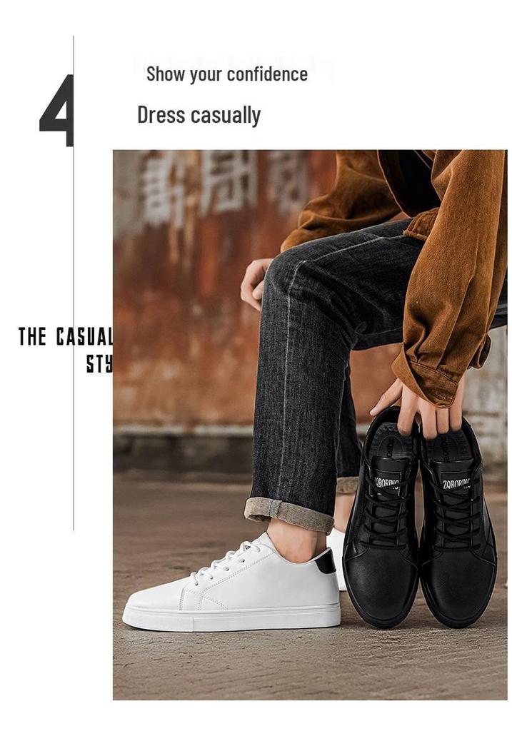 Frühjahr 2026 Herren Übergröße Koreanischer Stil Vielseitige Weiße Skateschuhe - Lässige und Trendige Sport-Sneaker