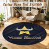Round Rug Custom NameNorth Queensland Cowboys Pattern Non Slip Carpet Home Floor Decor