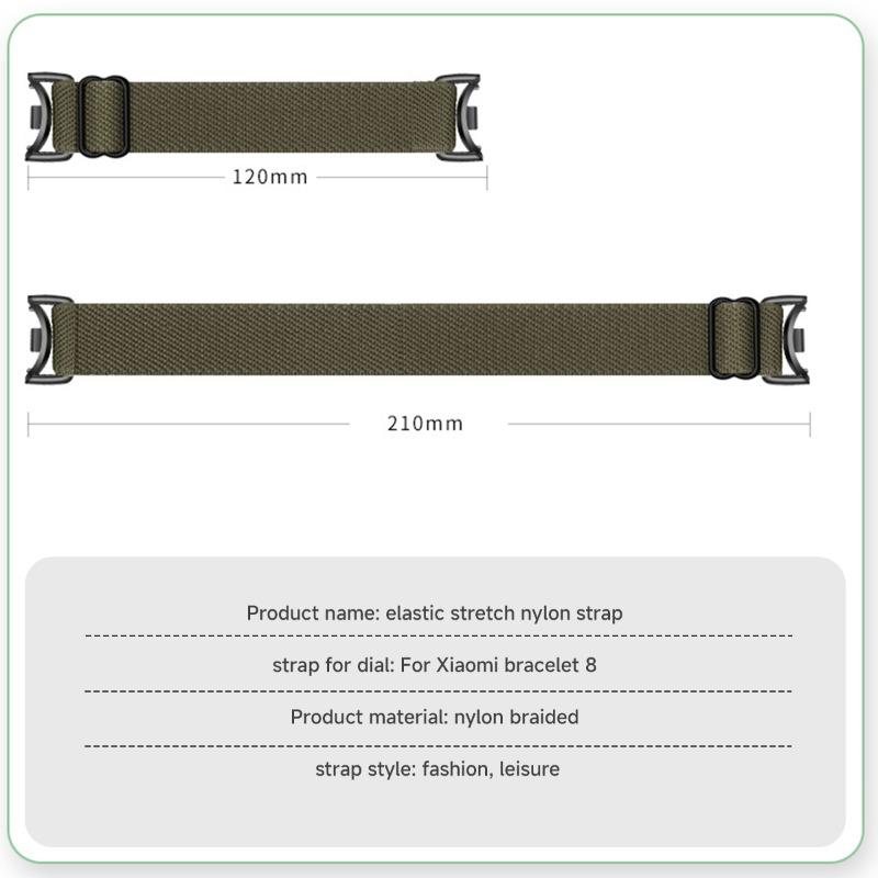 Braided Strap for Xiaomi Mi Band 8 Elastic Nylon Solo Loop Adjustable Watchbands Replacement Correa Bracelet for Miband 10/9/8
