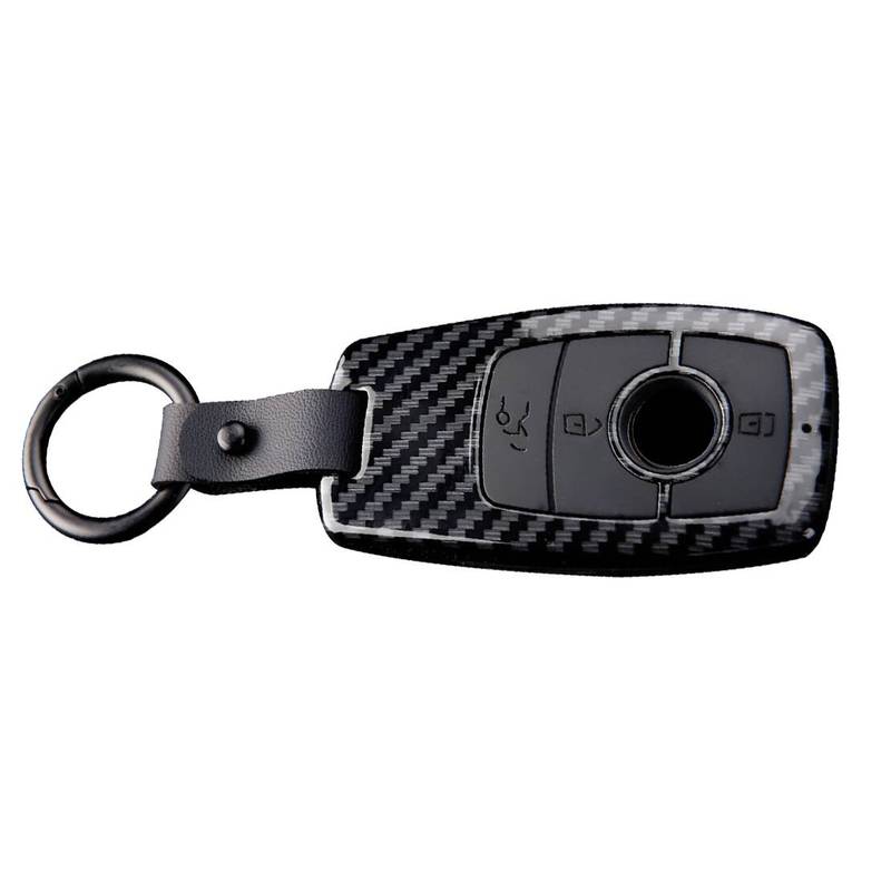 Car 3 Button Key Fob Cover Case Holder Bag Shell Fit For Mercedes-Benz A B C E S CLA GLE GLS W213 W205 W463 Carbon Fiber Style