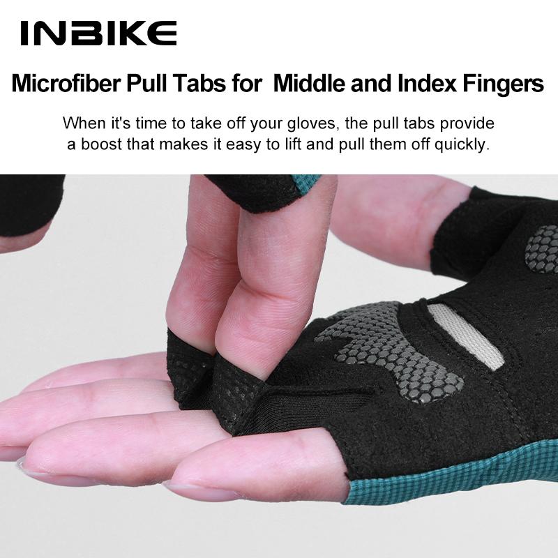INBIKE Fahrradhandschuhe Sommer MTB Fahrradhandschuhe für Herren Gelgepolsterte Halbfinger Rennradhandschuhe Zubehör