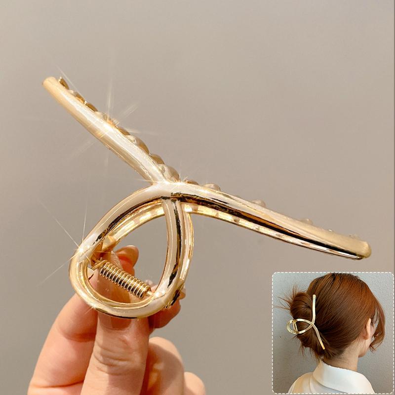 Trendy Big Women's Claw Clip for Thick Hair Accessories Headwear Giant Geometric Wave Note Crab Catch Clamps Clipper Hairgrip