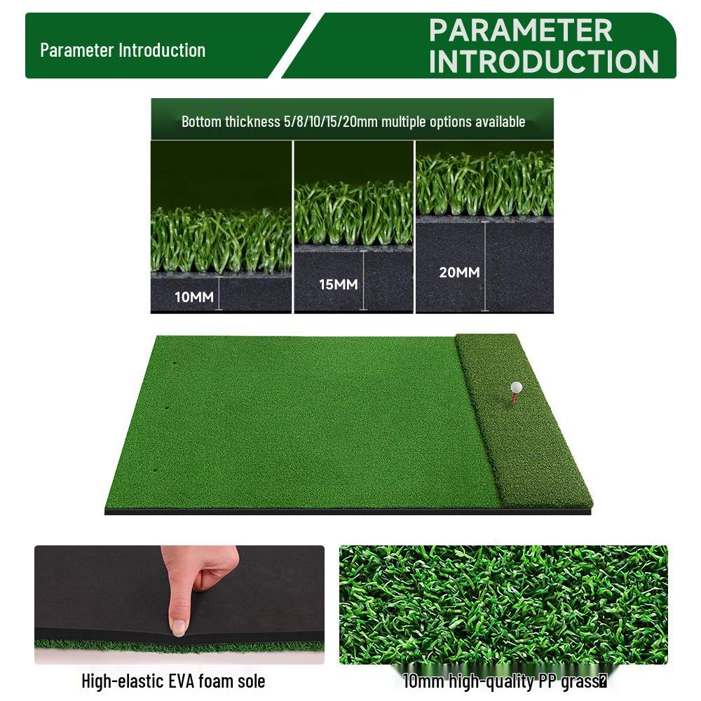 2-in-1 Golf Practice Mat with Tee Hole & Nylon Turf for Outdoor Swing Training