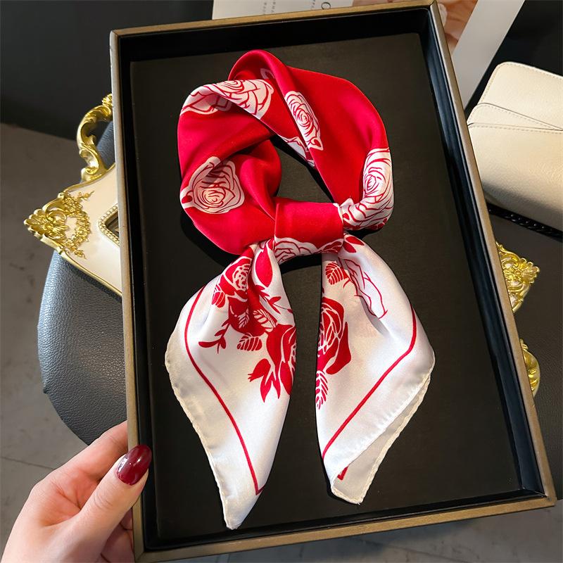 Ladies' Luxury Scarf Square Scarf for Women Neckerchief Female Headband Hair Wrap Print Ladies Foulard Fashion Hijab Bandana