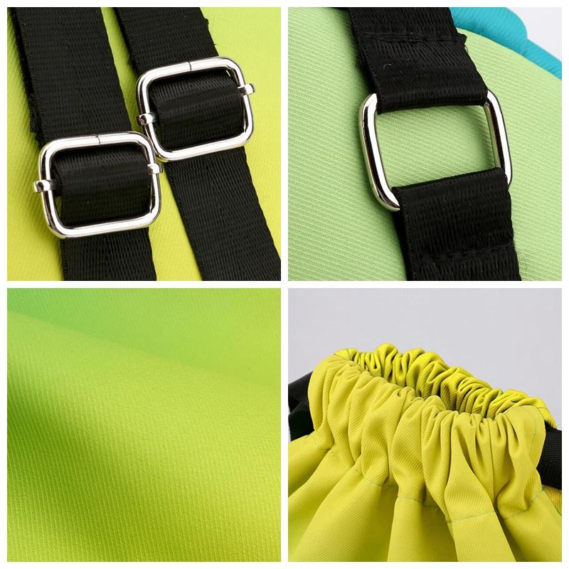 Nylon Gradient Bundle Pocket Backpack Large Capacity Waterproof Sports Drawstring Bag Portable Casual Daily Travel School Bag