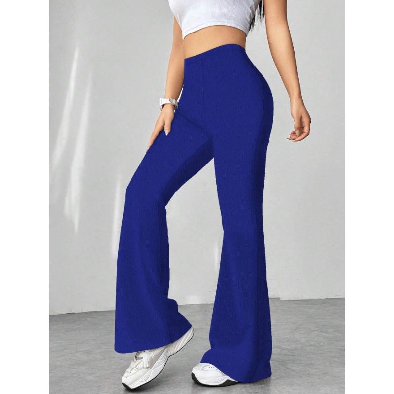 DAFIFY Women's Fashion Casual Solid Color Print High Waist Trousers Pants & Capris