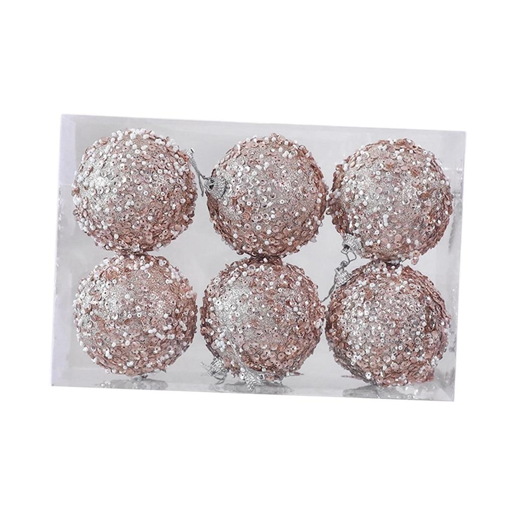 6x Christmas Balls Christmas Tree Decorations with Hanging Rope Hanging Ornaments for Engagements Wedding